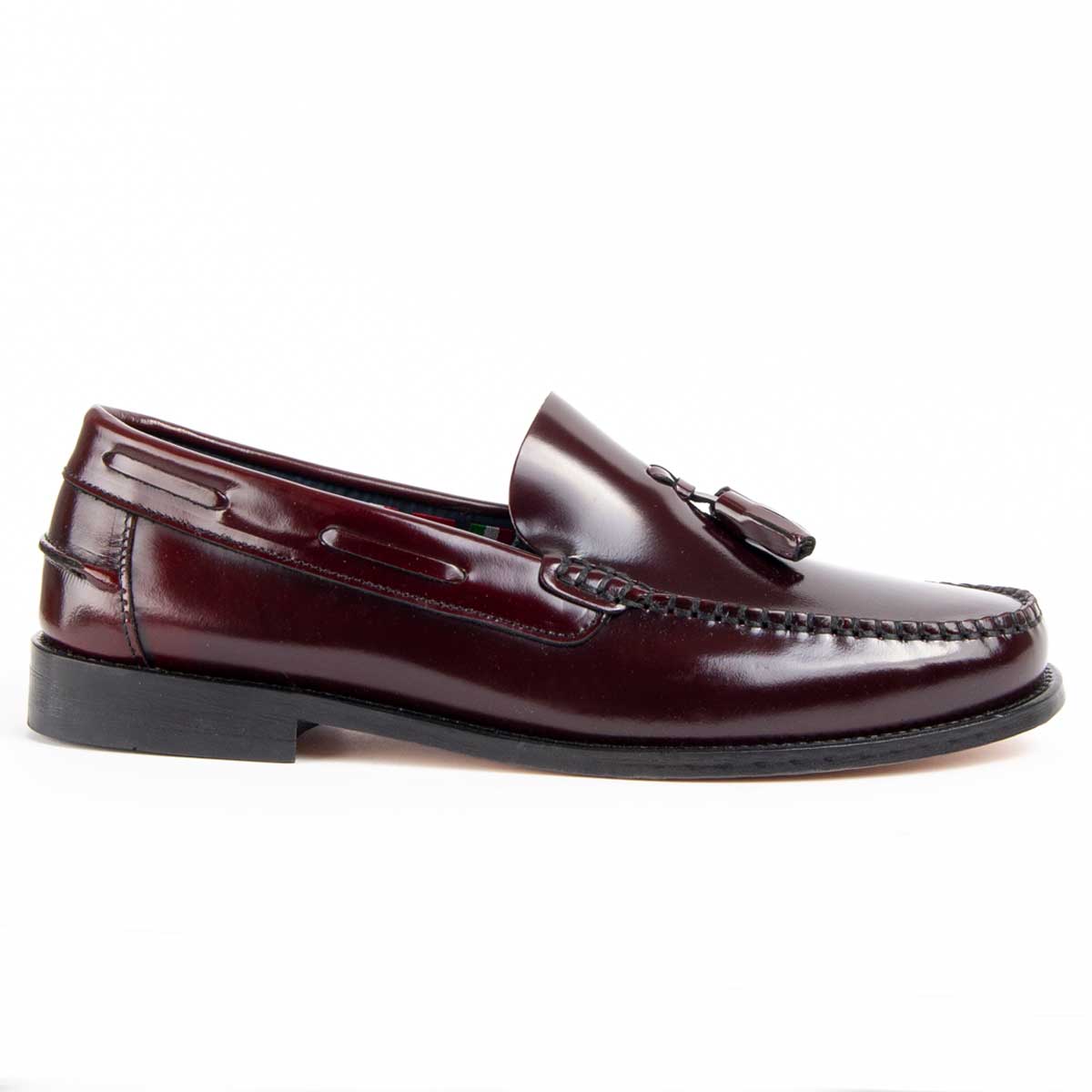 Klassische Leder-Slipper mit Quasten