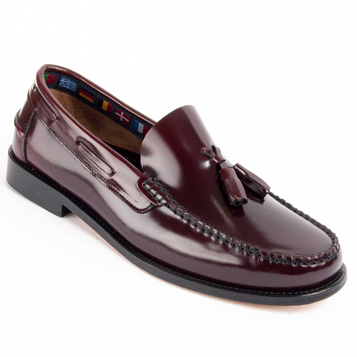 Klassische Leder-Slipper mit Quasten