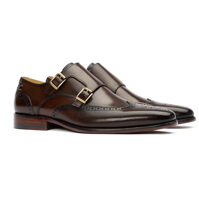 Elegante Doppel-Monk-Schuhe mit Brogue-Muster