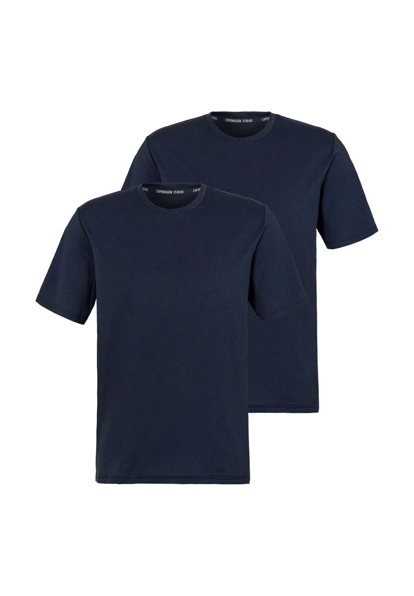 Klassisches Marineblaues Bio-Baumwoll-T-Shirt Doppelpack