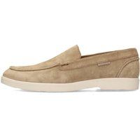 Slipper aus Veloursleder mit Kontrastsohle