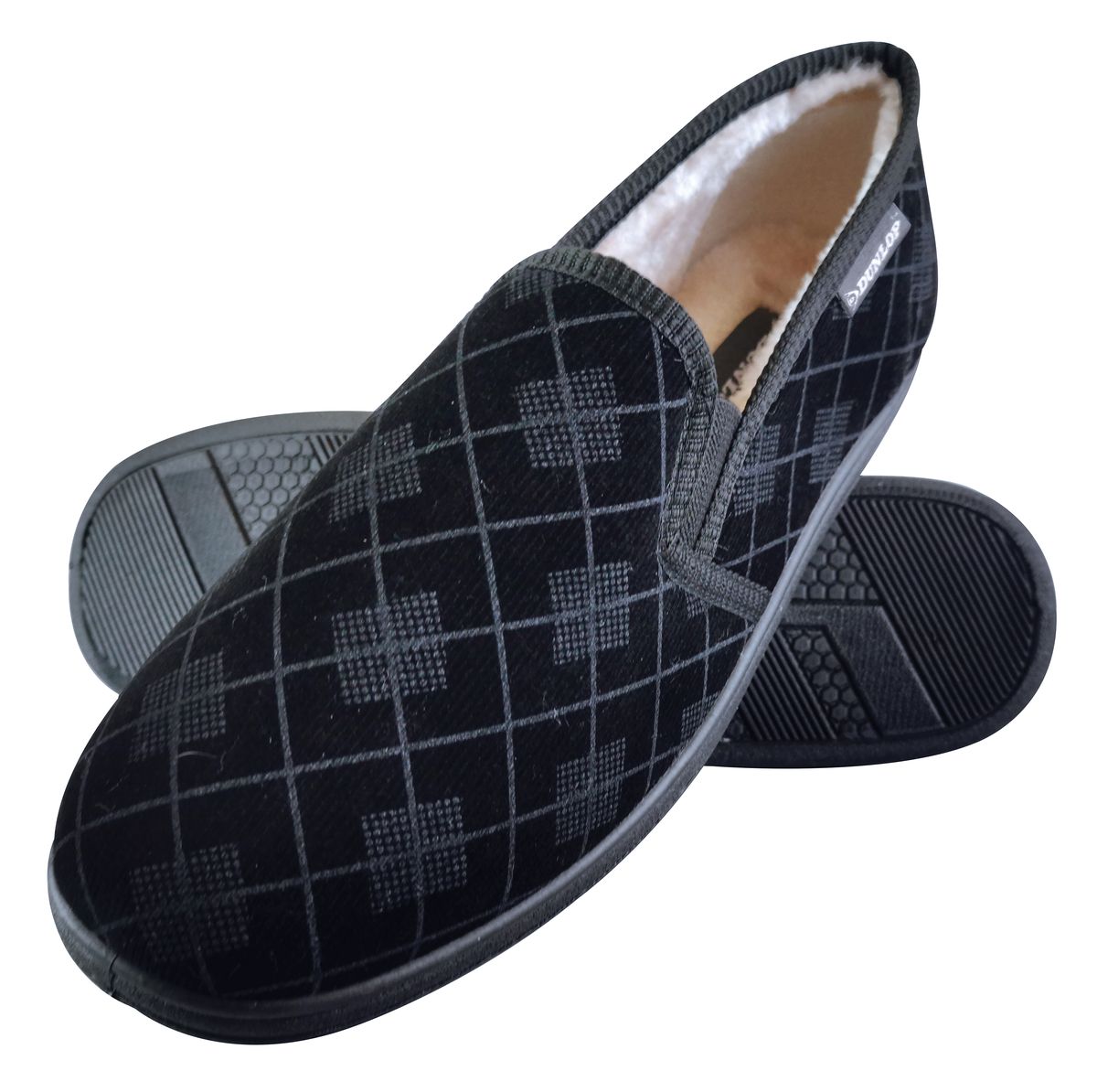Karierte Moccasin-Hausschuhe mit Memory-Schaum