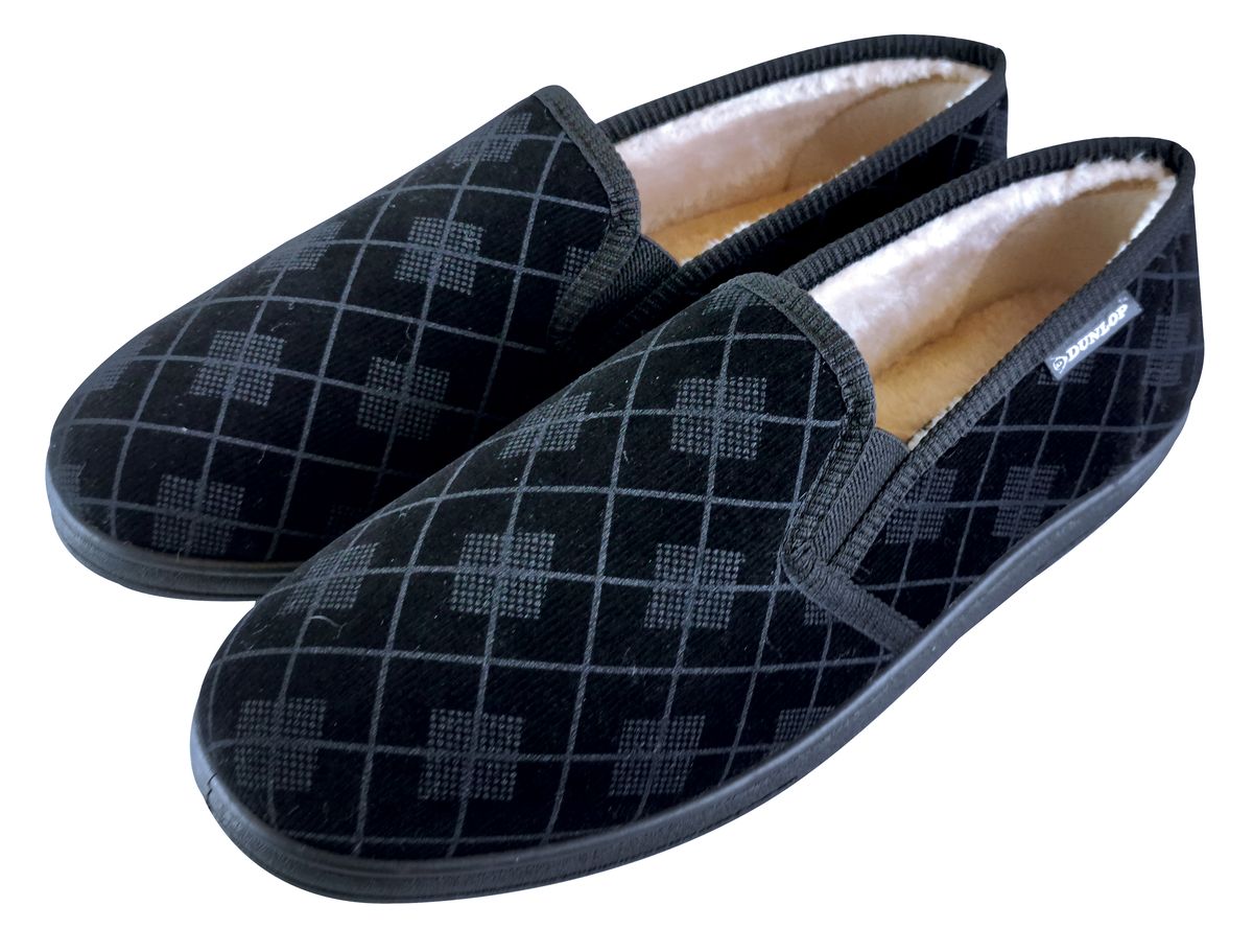 Karierte Moccasin-Hausschuhe mit Memory-Schaum