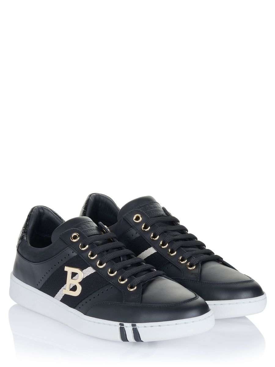 Kalbsleder-Sneaker mit Logo-Detail