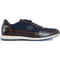 Flache Leder- und Mesh-Sneaker
