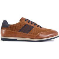 Schlanke Leder-Sneaker mit Lochmuster-Details