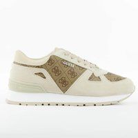 Sneakers mit Logomuster und Materialmix