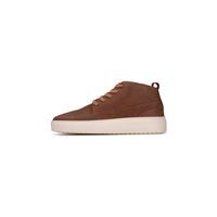Mittelhohe Leder-Sneaker in Cognac