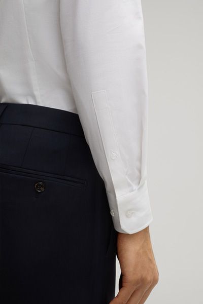 Masons Pares Weißes Hemd Stretch Baumwolle Slim Fit