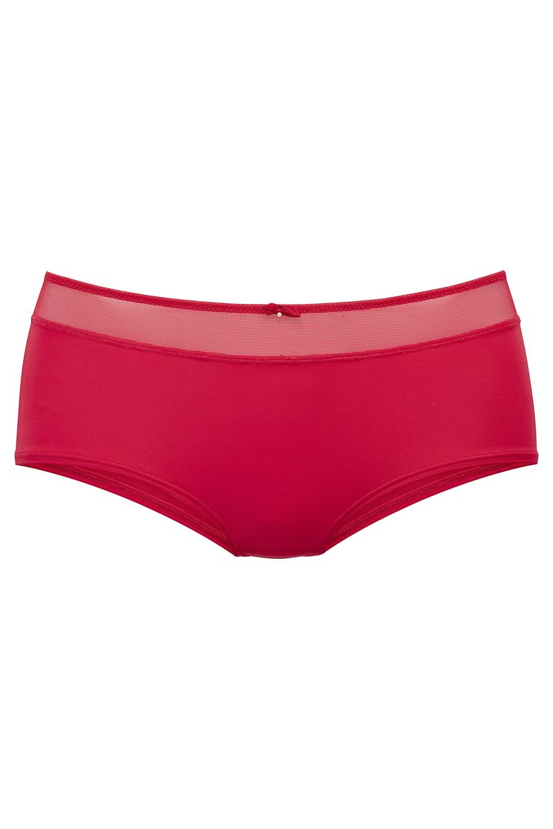 Roter Boy Short Slip mit Meshbund