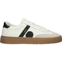 Leder-Sneaker mit Gummisohle im Retro-Stil