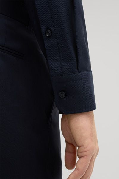 Modernes Pares Hemd aus Stretch-Baumwollmischung in Dunkelblau