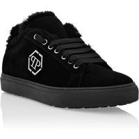 Suede-Sneaker mit Shearling-Futter