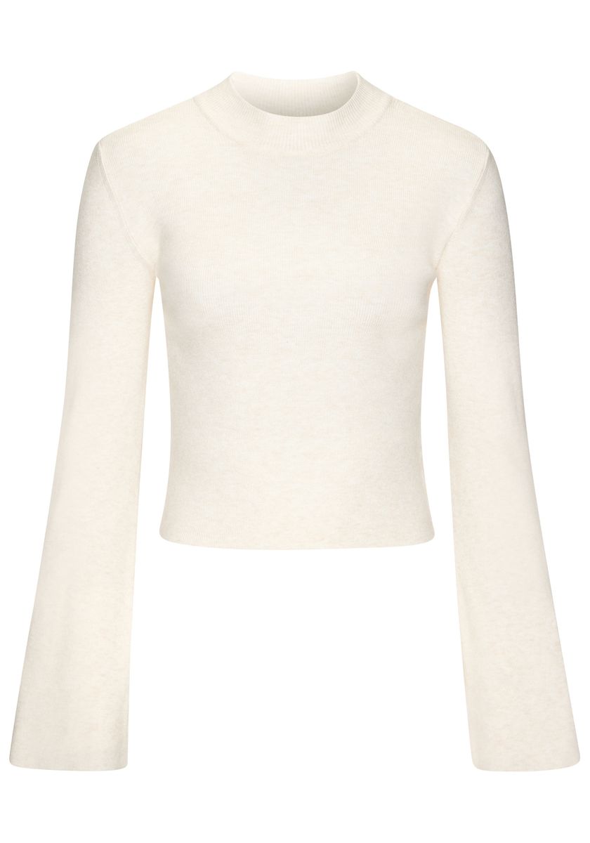 Kurzes Strickoberteil mit ausgestellten Ärmeln