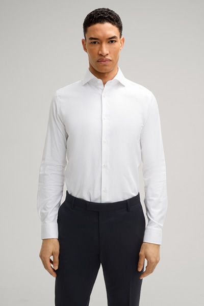 Strellson Pares Weißes Stretch-Baumwoll-Slim-Fit-Hemd