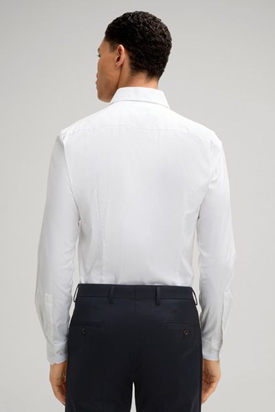 Strellson Pares Weißes Stretch-Baumwoll-Slim-Fit-Hemd