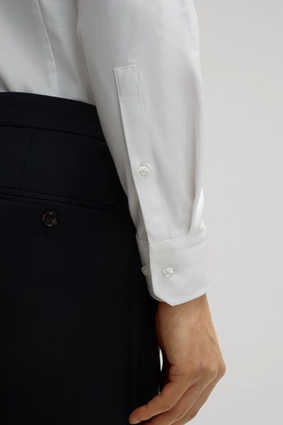 Strellson Pares Weißes Stretch-Baumwoll-Slim-Fit-Hemd