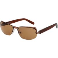 Randlose ovale Shield-Sonnenbrille mit Flügel-Detail