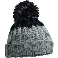Schwere Zopfmuster-Mütze mit Bommel