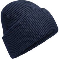 Klassische Rippstrick-Beanie mit Umschlag
