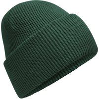 Klassische Rippstrick-Beanie mit Umschlag