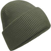 Klassische Rippstrick-Beanie mit Umschlag