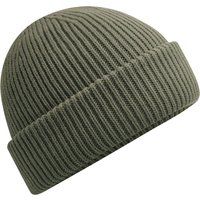 Gerippte Beanie mit Umschlag