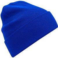 Gerippte Bio-Baumwoll-Beanie mit Umschlag