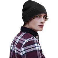 Klassische Strickmütze mit Umschlag