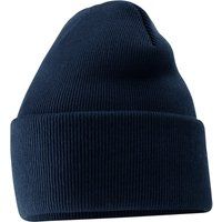 Klassische Rippstrick-Beanie mit Umschlag