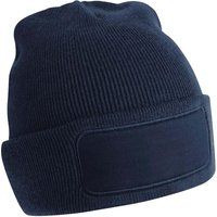 Doppellagige Strickmütze mit Umschlag