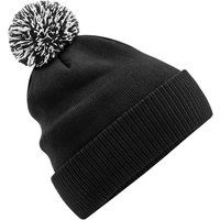 Rippstrick-Beanie mit Bommel
