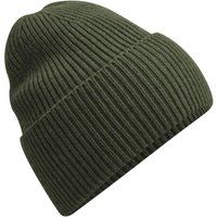 Klassische Rippstrickmütze mit Umschlag