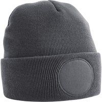 Klassische Beanie mit Patch-Umschlag