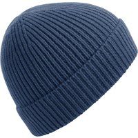 Klassische Rippstrick-Beanie mit Umschlag