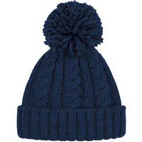 Zopfmuster-Beanie mit Bommel