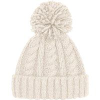 Zopfstrickmütze mit Bommel