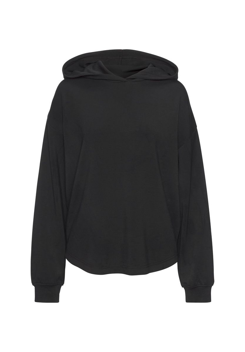 Schwarzes Hoodie-Sweatshirt mit Relaxed Fit