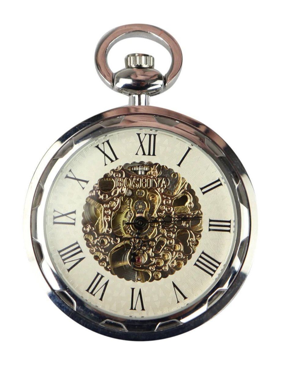 Mechanische Skelett-Taschenuhr mit Sprungdeckel