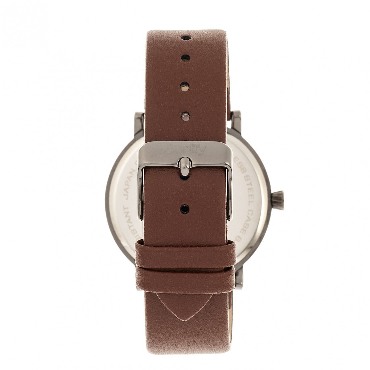 Minimalistische Quarzuhr mit Lederarmband