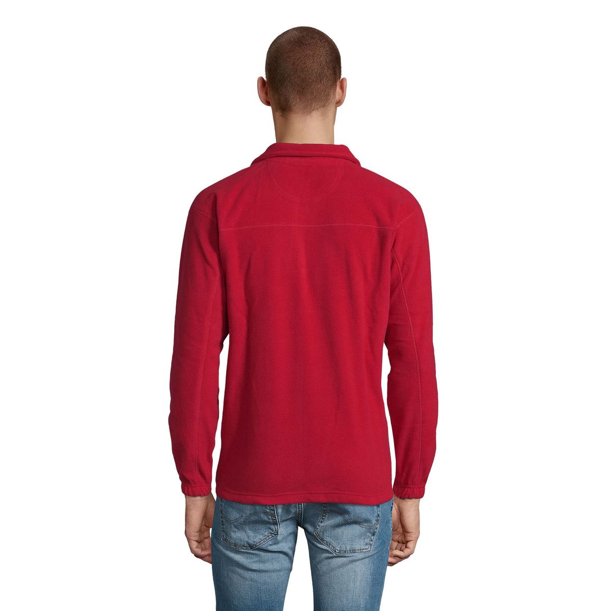 Fleecepullover mit halbem Reißverschluss