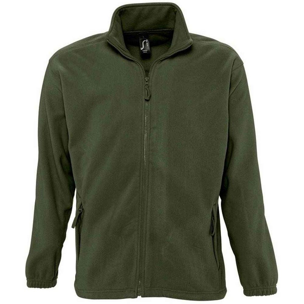 Einfarbige Fleecejacke mit Reißverschluss