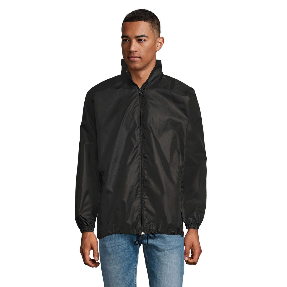 Wasserabweisende Windjacke mit Stehkragen