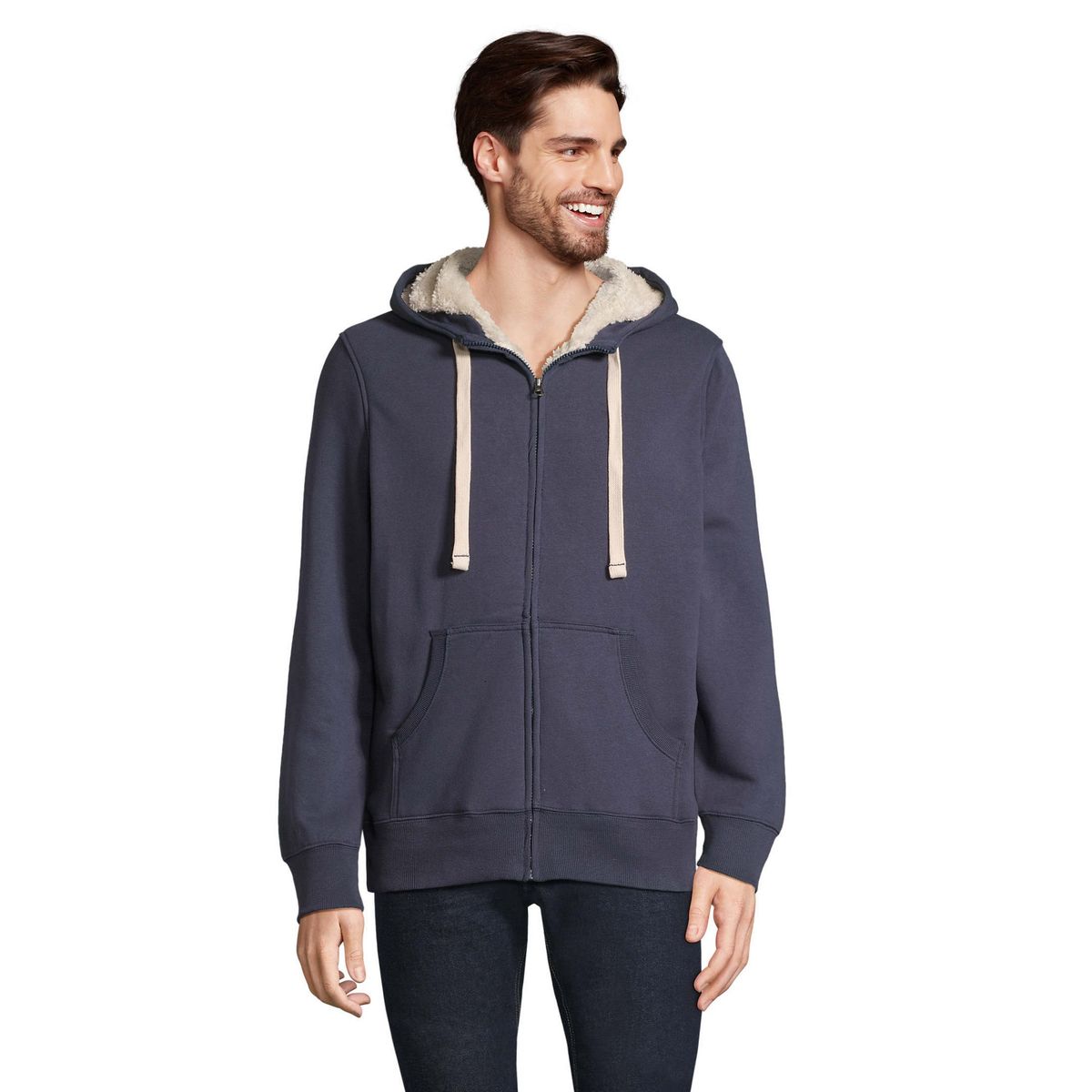 Zip-Hoodie mit weichem Teddyfutter