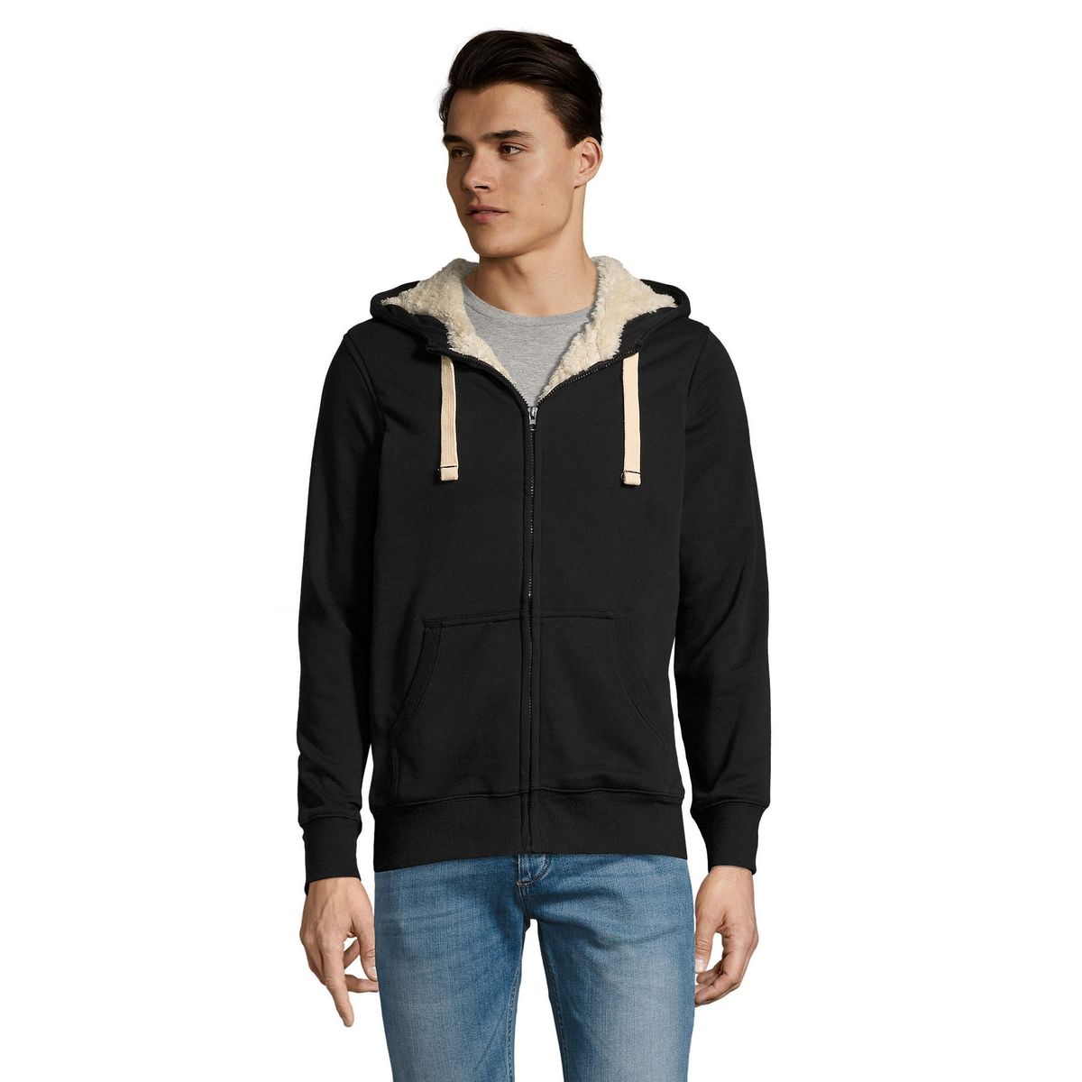 Zip-Hoodie mit Teddy-Futter