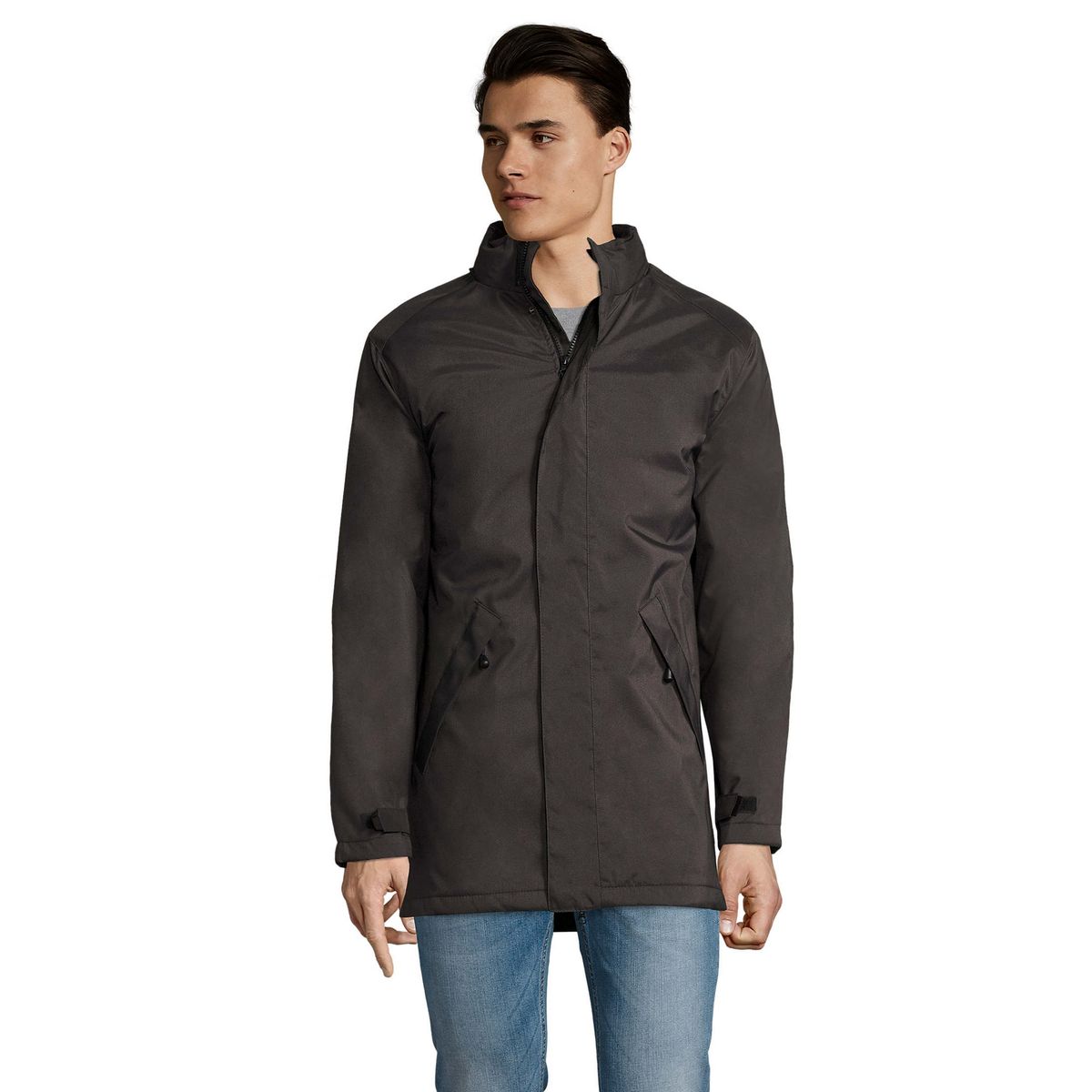 Wattierte Parkajacke aus Oxford-Gewebe