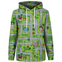 Nostalgischer Stadtplan-Print Hoodie