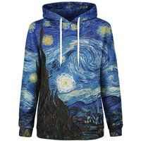Starry Night Kunstdruck Kapuzenpullover