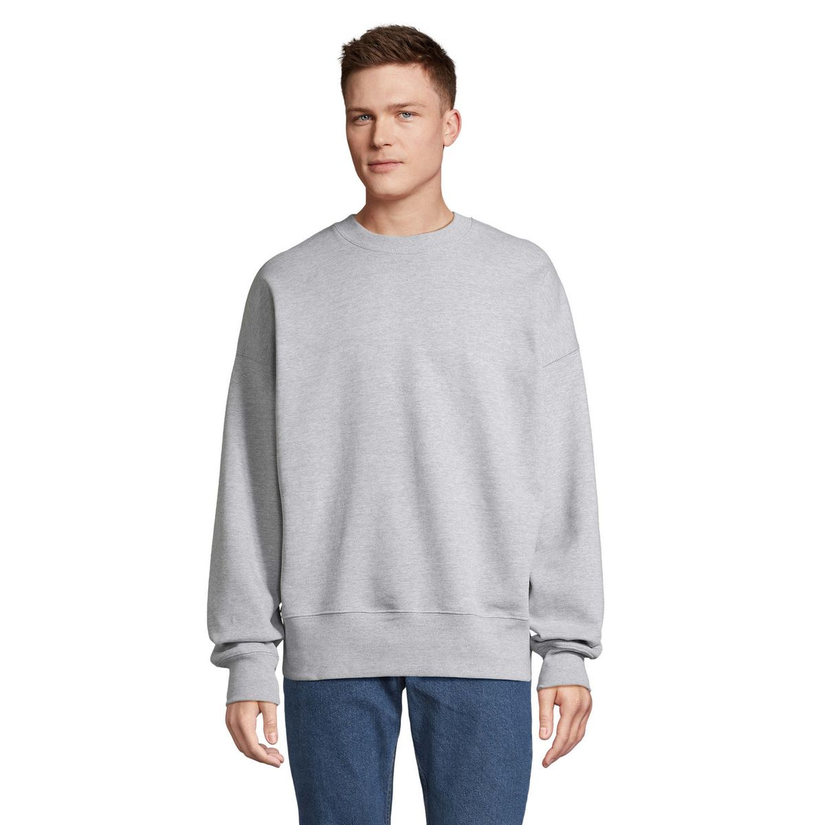 Übergroßes Schweres Sweatshirt mit Rundhalsausschnitt