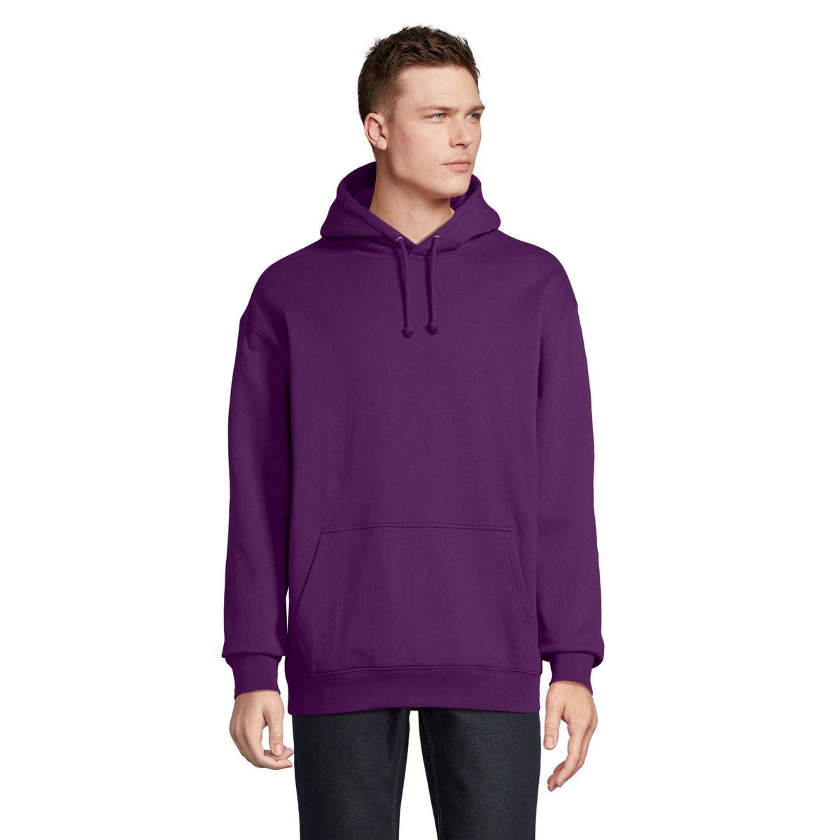 Klassischer Kapuzenpullover mit angerautem Fleece
